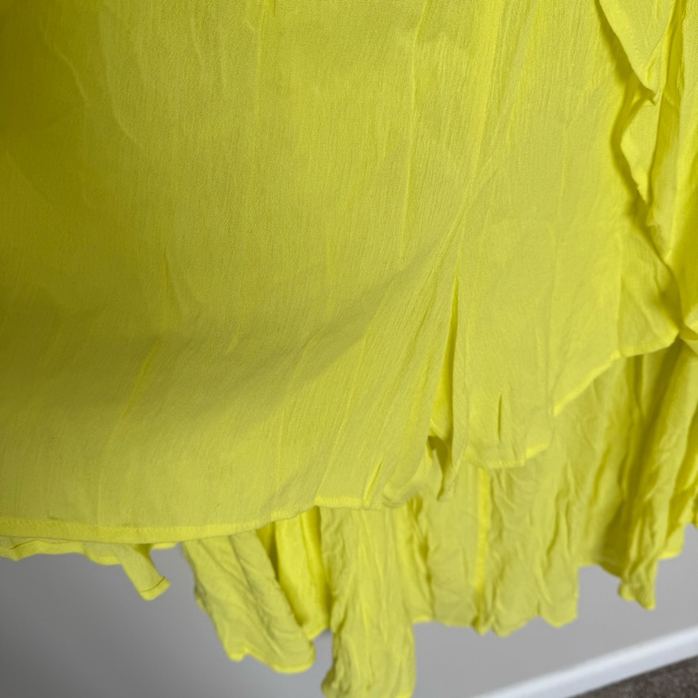 TORRID Size 4 4X Midi Gauze Off-Shoulder Walk-Through Dress in Yellow - Picture 6 of 7